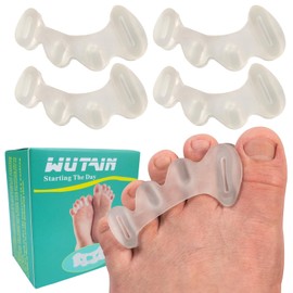 WUTAIN Toe Separators for Women-Improve Toe Problems,Bunion Pads Soft and Comfortable SEBS Material,Toe Spacers for Men Bunions Overlapping Toes, Hammer Toes (2 Pairs)