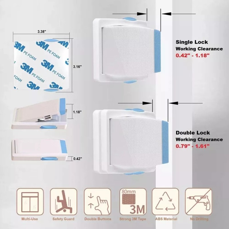 OKEFAn Sliding Glass Door Child Lock OKEFAN 4 Pack Baby