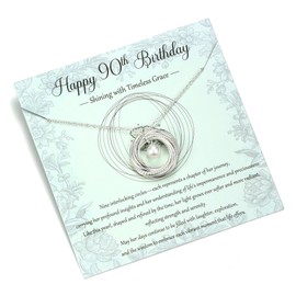 Krfy Birthday gifts for women Unique - 925 sterling silver necklace with moissanite 30th 40th 50th 60th 70th 80th 90th birthday gifts for women 30 40 50 60 70 80 90 year old birthday card for her