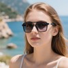 DUSHINE Retro Rectangular Aviator Sunglasses for Women Trendy Shades Sun