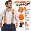 Men's Fluorescent Work Suspenders 5cm Wide Adjustable Elastic X-Back Braces