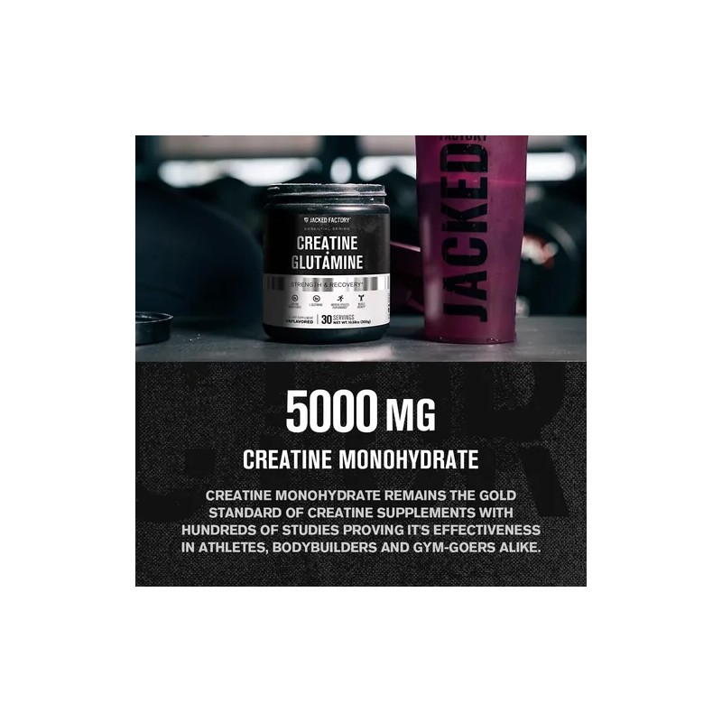 Jacked Factory Creatine Y Glutamine, 30 Porciones Sin Sabor