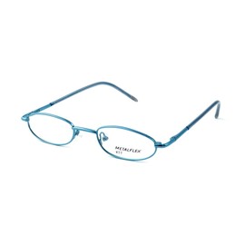 Calabria Metal Flex KIDS TT Oval Blue Light Blocking Reading Glasses +1.25 Blue Girls 44mm