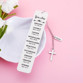 Baptism Gifts for Girl Christian Gifts Bookmarks for Women 2024 Graduation Gifts for Her Confirmation Gifts for Teenage Girl First Communion Gifts for Girls Christmas Birthday Gifts for Women Girls