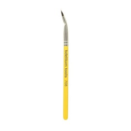 Bdellium Tools Professional Makeup Brush - Travel 708 Bent Eyeliner - Short Wooden Handle for Convenient Travel, For Smooth Application (Yellow, 1pc)