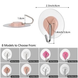 evron 304 Stainless Steel Wall Hooks, Self Adhesive Utility Hooks for Hanging Heavy Duty 30lbs (18Pcs Tan, Water-Drop)