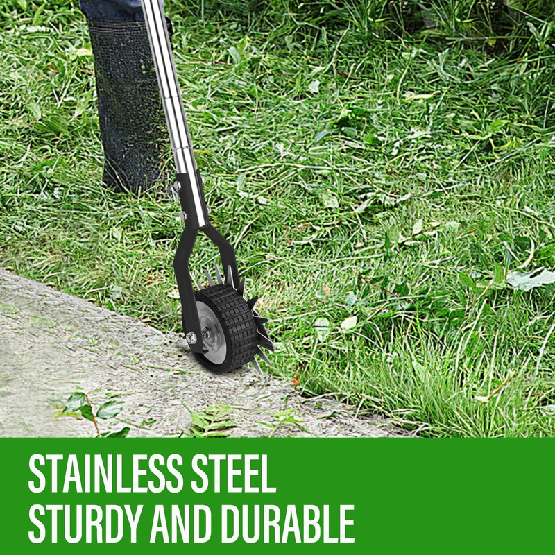 YEELOR Wheel Rotary Edger, Manual Lawn Edger, Stainless Steel Handle,Adjustable