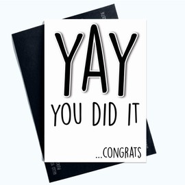 Congratulations Cards Yay You Did It Graduation Passed Driving Test Exams PC898