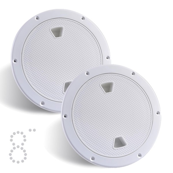 CROSSBODY 2 Pcs Boat 8" White Round Deck Plate Non