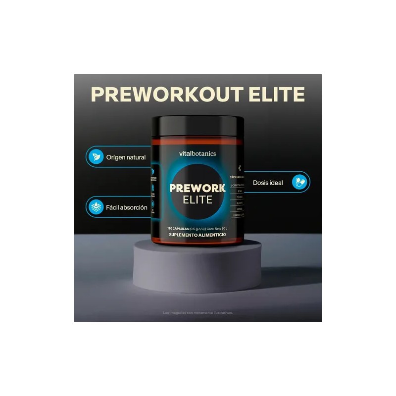 Preworkout Elite 120 Cápsulas Suplemento Vitalbotanics Sabor Sin sabor