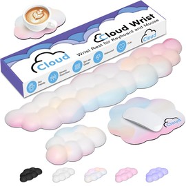 Yamjug Cloud Wrist Rest Keyboard Palm Rest with Non-Slip Base for Computer Gaming Wrist Rest, YAMJUG Cloud Arm Rest Keyboard Wrist Pad Rainbow