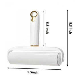9.5inch - Washable Lint Roller Reusable Remover - Strong Adhesion, Dust - Proof Cover, Hanging Hole - Silicone Material for Clothes, Sofa, Carpet - Pet Hair Remover & Dust,White