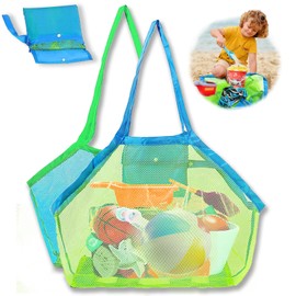 Pack of 2 Beach Bag Beach Toy Bag, Beach Bag Mesh Beach Bag, Mesh Beach Bag, Sand Toy, Children's Tidy Bag, for Family Holidays, Beach Holidays Outdoors