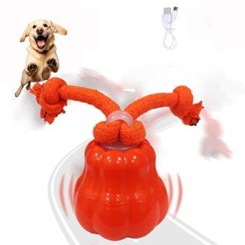 Automatic Interactive Rolling Dogs Toys Ball for Indoor- Rechargeable Activate Dog Pet Toys for Indoor, Self-Playing Automatic Moving Kitten Toys for Dogs, Durable and Safe Material (Pumpkin)