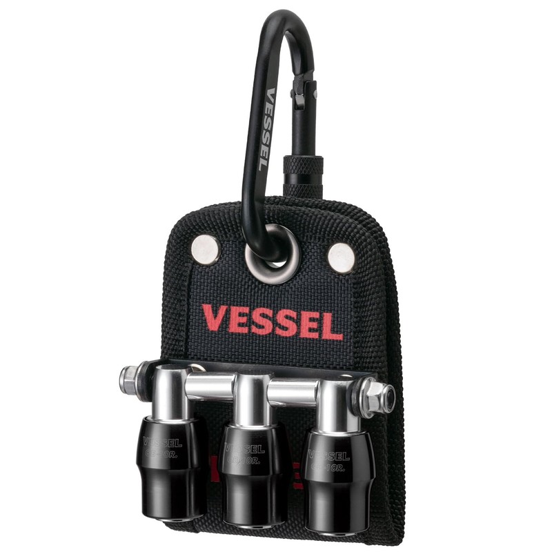 VESSEL QB-10B3K Quick Catcher, 3 Row Holder, Black