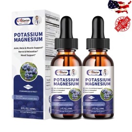2 Potassium Magnesium Drops High Absorption,Imp<wbr/>roved Sleep,Stress Anxiety Relief