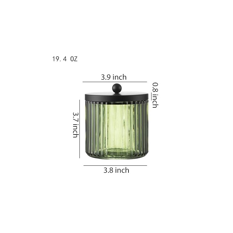 KMwares 2-Pack Glass Qtip Holder Dispenser Set for Cotton Ball,