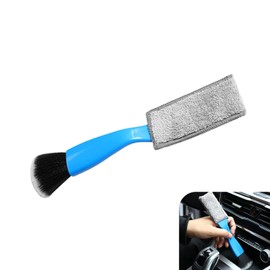 Ferianl Double Head Brush for Car Clean, Soft Interior Duster Detailing Brushes, Universal Auto Cleaning Brush for Air Vents, Dashboard Screen, Computer, Cars Accessories Cleaning (Blue)