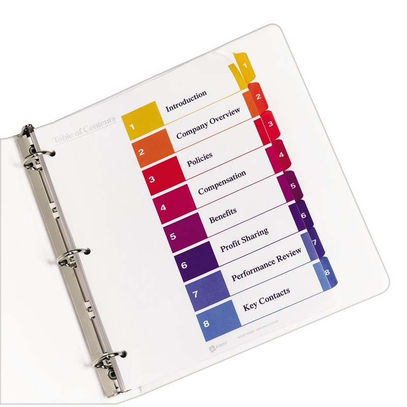 AVERY Ready Index Table of Content Dividers for Laser and