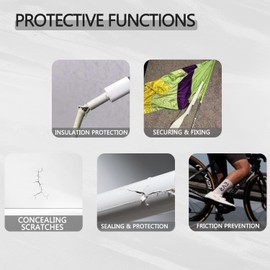 SWRT 12 Pack White Electrical Tape Waterproof, 0.7 in x 66 FT High Temp Electric Tape Under 600V for All Weather - UV Protection - Flame Retardant