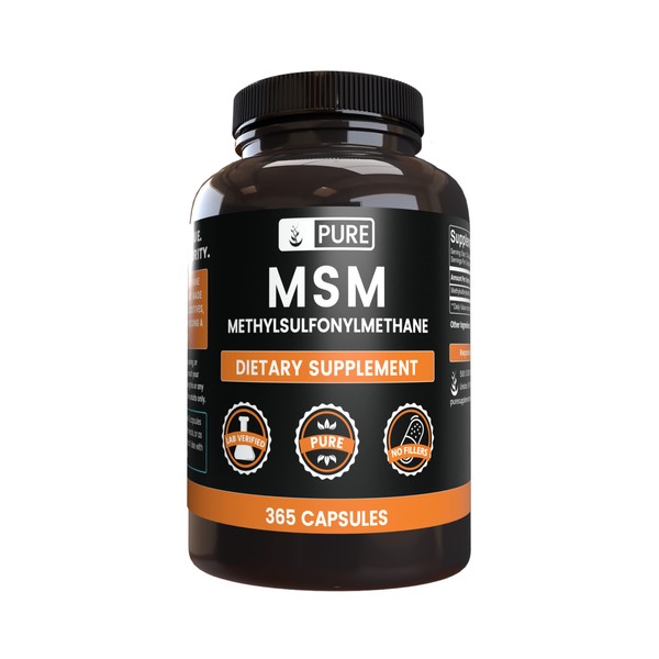 Pure Original Ingredients MSM (365 Capsules) No Magnesium Or Rice Fillers, Always Pure, Lab Verified