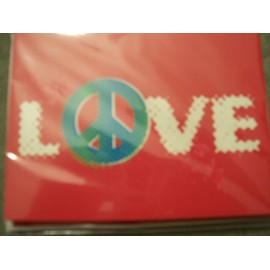 Michael's Set of 8 Blank Notecards ~ Love with Peace Symbol (3.75" x 5"; White Envelopes)