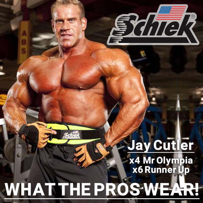 Schiek Sports Fitness Belt Model 2006 in Fluorescent Yellow All