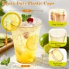 Glowserve 12 oz Clear Plastic Cups Disposable Gold Plastic Cocktail