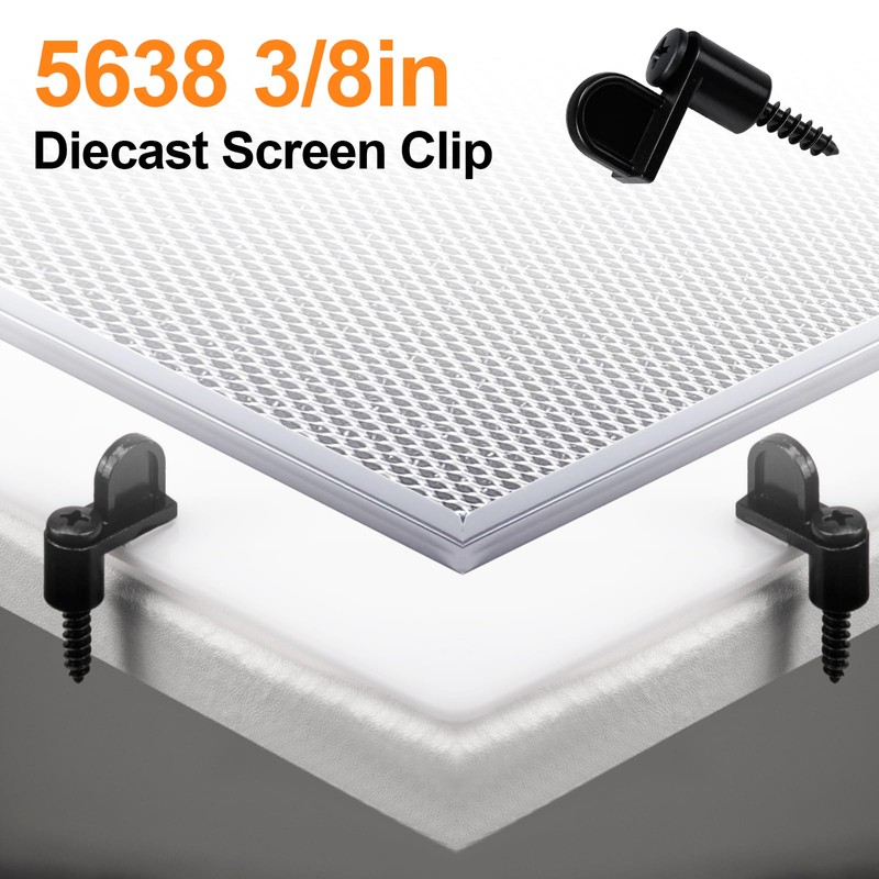 3/8 in Window Screen Clip with Screws, Storm Door Clips