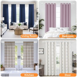 Curtain Rods for Windows 20 to 136 Inches,Including Innovative Brackets and Buckles,Adjustable Length,Diameter 1",Easy to Install (Ivory White, 35"-143")