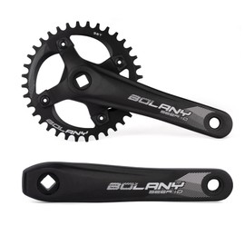 BOLANY MTB 170mm Square Taper Crankset 104BCD Narrow Wide Tooth Chainring with 32T/34T/36T /38T/40T/42T Mountain Bike Single Round Chainring and Crankset (36T)