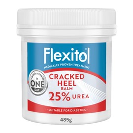 Flexitol Cracked Heel Balm, Visible Results in 1 Day, For Extremely Dry Feet & Cracked Heels, Removes Hard Skin, 25% Urea, Medically Proven Foot Cream, Suitable for Diabetics, 1 x 485g