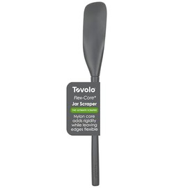 Tovolo Flex-Core - Espátula de Silicona Raspador de Frascos - Espátula de Goma de Mango Largo con Cabeza Angulada para Recoger y Raspar - Espátulas Re
