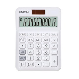 UNIONE Calculator with a Bright LCD, Dual Power Handheld Desktop. Color. Business, Office, High School