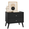Prepac Milo Mid-Century Modern 2 Drawer Nightstand, Bedside Table, Contemporary