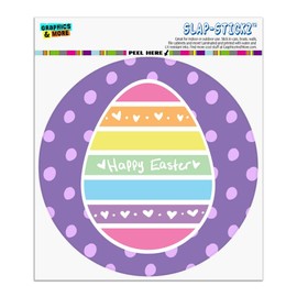 Cute Rainbow Happy Easter Egg Automotive Car Window Locker Circle Bumper Sticker