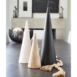 Santa Barbara Design Studio Décor Holiday Collection - Wooden Cone Tabletop Tree, Medium, White