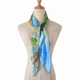 100% Silk Scarf for Hair, Ladies 35 inch Square Bandana Mulberry Silk Scarf for Head Sleeping with Gift Box Packaged(Style-55)