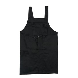 Edwin Apron, Adjustable Back Button, Plain, H-Shaped, Double Sided Pockets, Black, M, Black
