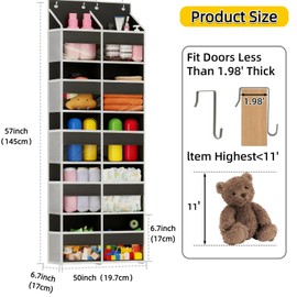 Chuanke 5 Tier Over the Door Organizer with 20 Pockets (Black)