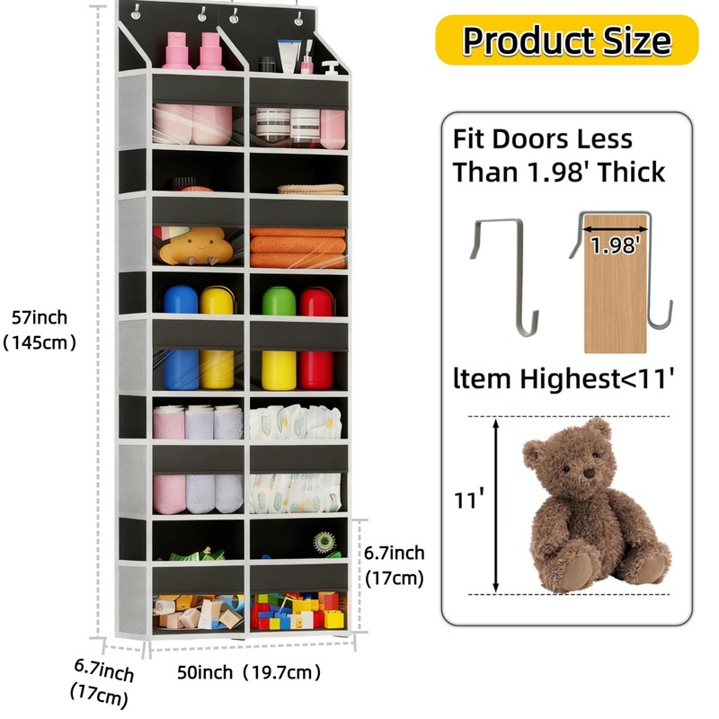 Chuanke 5 Tier Over the Door Organizer with 20 Pockets