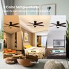 WXQGHDDF 42-Inch Ceiling Fan with LED Light, 5 Blades, 6-Speed