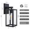 GRUENLICH Waterproof Large Outdoor Wall Lanterns, Modern Black Porch Sconces