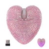 Wireless Mouse Bluetooth Cute Bling Crystal Rhinestone Pink Heart Shape