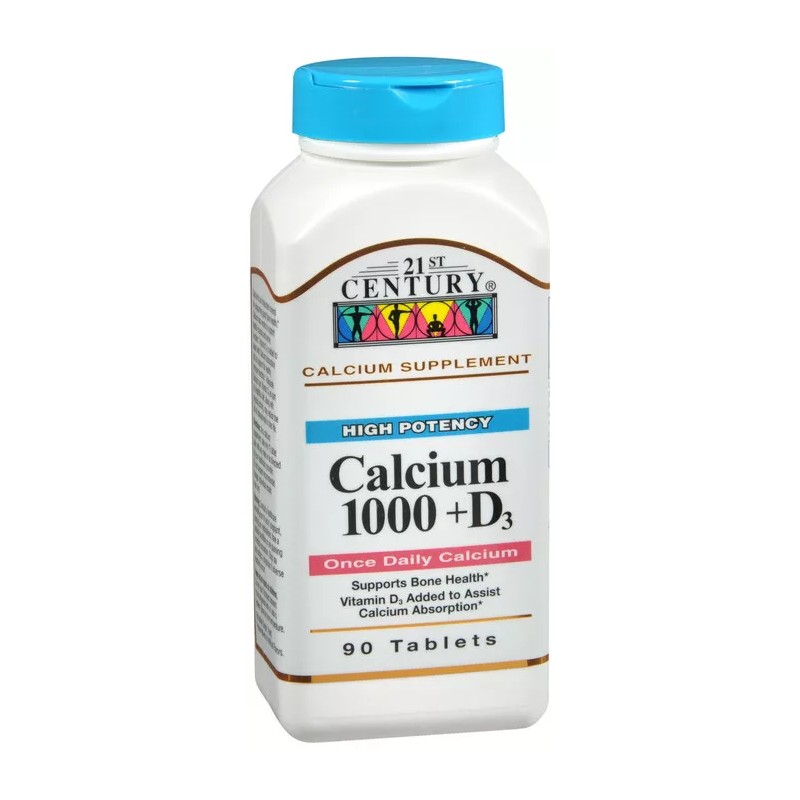 21st Century Calcium 1000mg + D Tablets 90ct