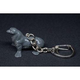 Miniblings Seal keychain pendant key ring dark gray