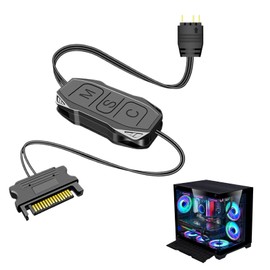5V 3Pin ARGB Controller,Built-in Light Mode,SATA 15-Pin to ARGB 3-Pin Power Supply LED Male Connector Splitter,SATA Power Supply for Motherboards Without 5V ARGB or ARGB Light Strip Lighting Board