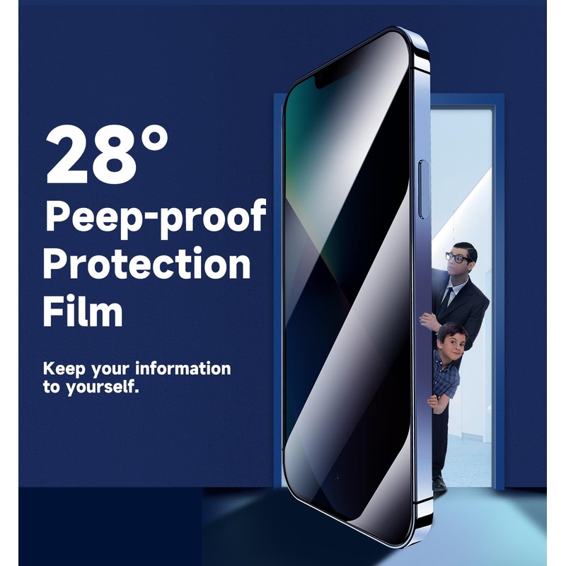 MAGIC JOHN 2 Pack for iPhone 13/13Pro/14/16e 6.1 inch Privacy
