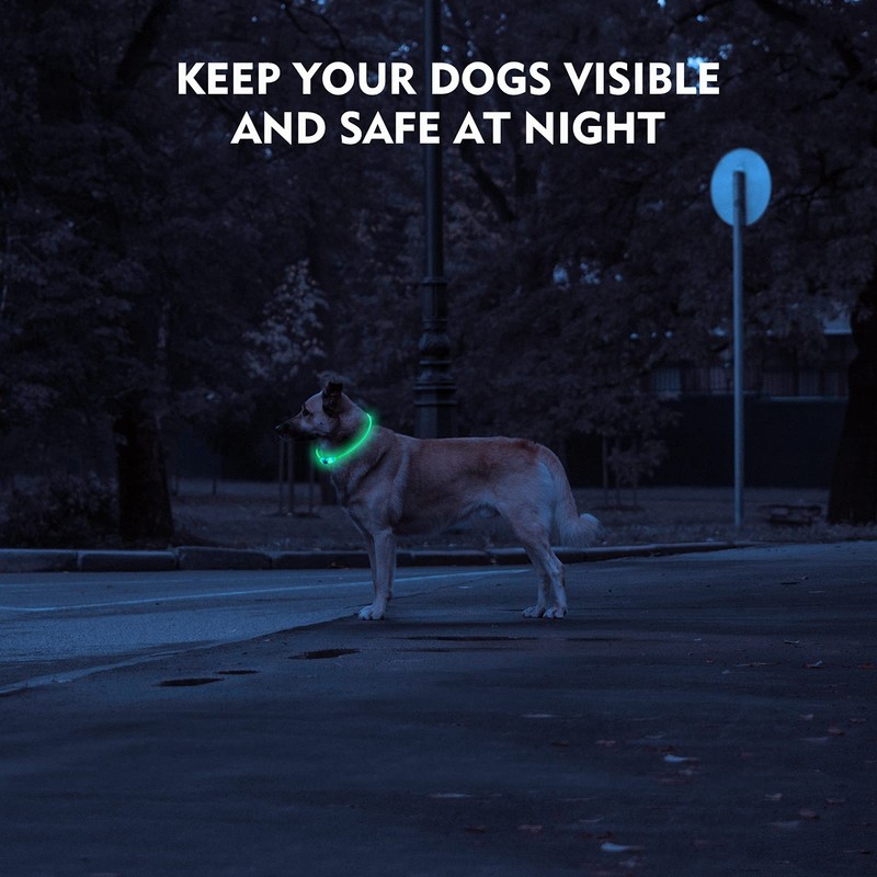 NOVKIN LED Dog Collar, Rechargeable Light Up Dog Collars,IP67 Waterproof