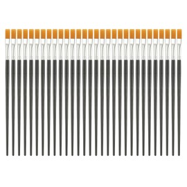 YOKIVE 30 Pcs Flat Tip Paint Brushes Bulk, Detail Acrylic Painting Brush Small Miniature Paint Brushes Great for Oil Watercolor Face Canvas Professional Craft, (Black)